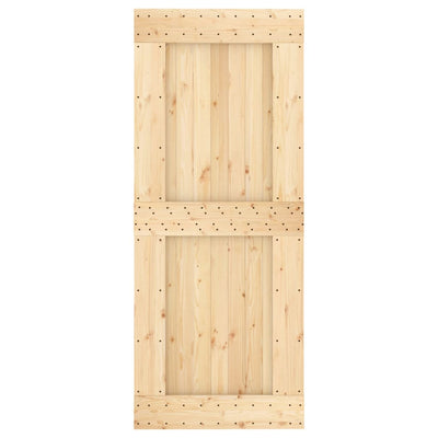 Sliding Door with Hardware Set 85x210 cm Solid Wood Pine