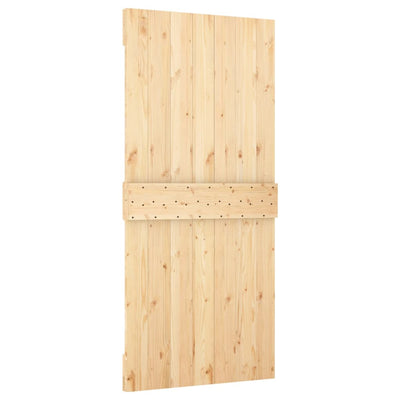 Sliding Door with Hardware Set 95x210 cm Solid Wood Pine