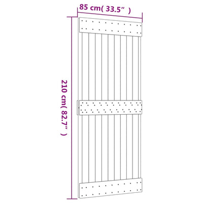 Sliding Door with Hardware Set 85x210 cm Solid Wood Pine