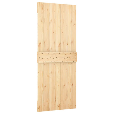 Sliding Door with Hardware Set 80x210 cm Solid Wood Pine