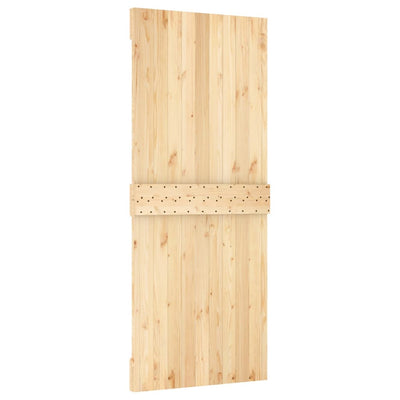 Sliding Door with Hardware Set 85x210 cm Solid Wood Pine