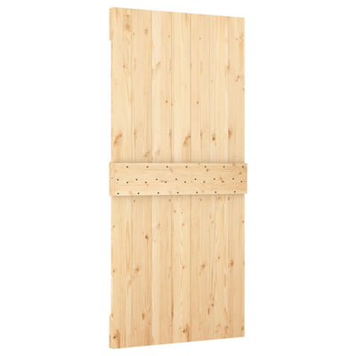 Sliding Door with Hardware Set 95x210 cm Solid Wood Pine