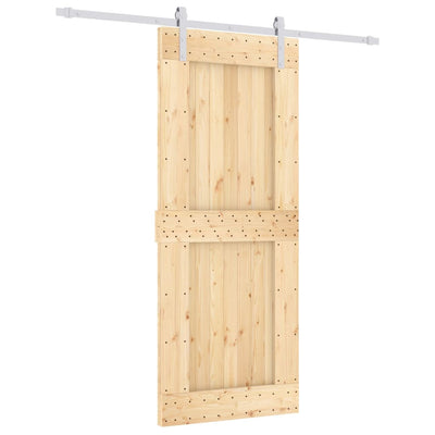 Sliding Door with Hardware Set 85x210 cm Solid Wood Pine