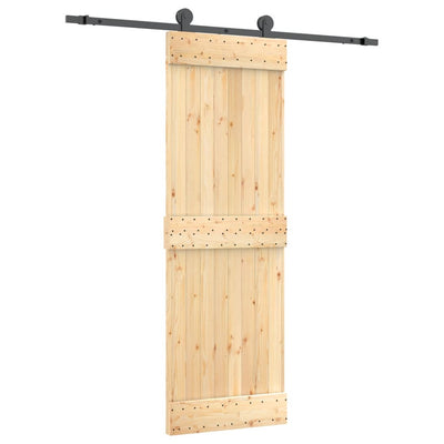 Sliding Door with Hardware Set 70x210 cm Solid Wood Pine