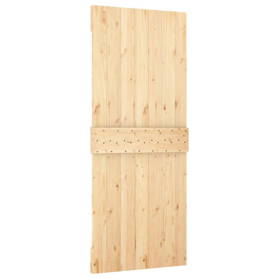 Sliding Door with Hardware Set 85x210 cm Solid Wood Pine