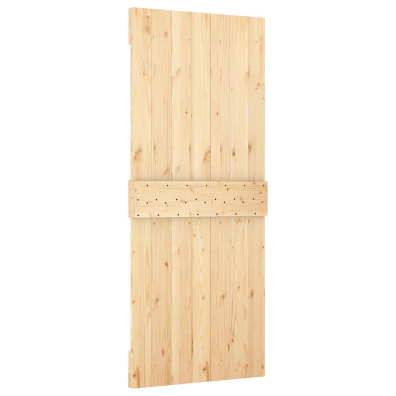 Sliding Door with Hardware Set 85x210 cm Solid Wood Pine