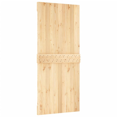 Sliding Door with Hardware Set 90x210 cm Solid Wood Pine