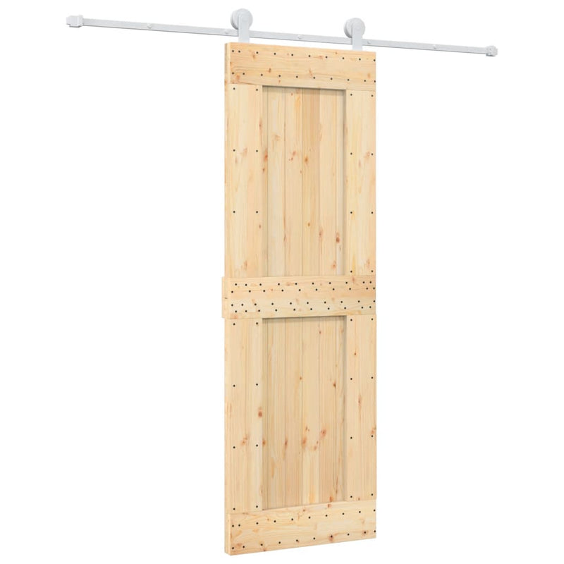 Sliding Door with Hardware Set 70x210 cm Solid Wood Pine