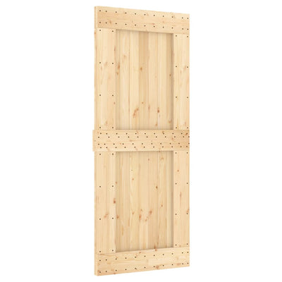 Sliding Door with Hardware Set 85x210 cm Solid Wood Pine