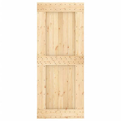 Sliding Door with Hardware Set 85x210 cm Solid Wood Pine