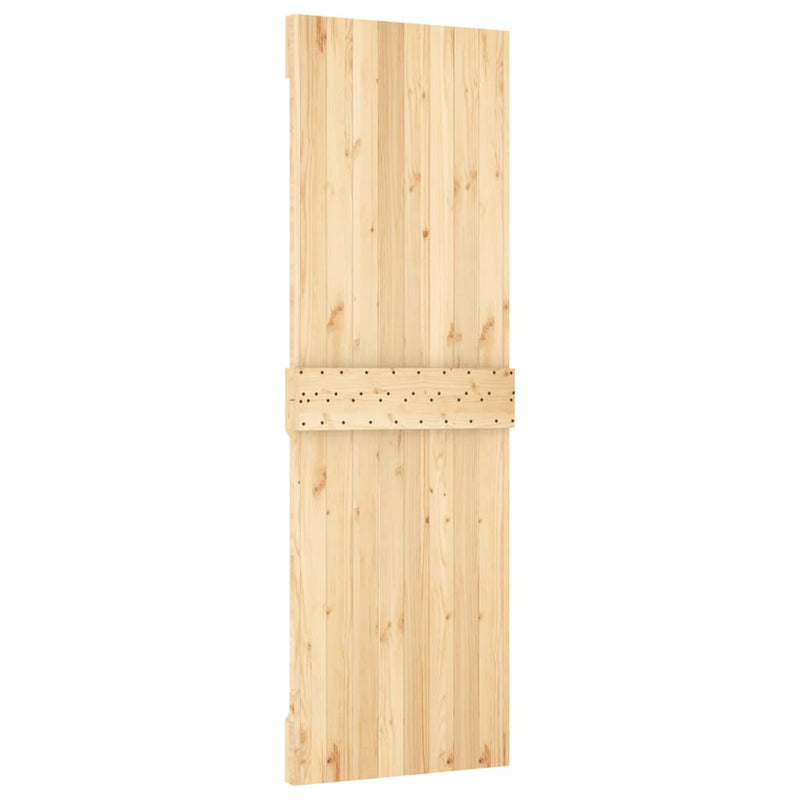 Sliding Door with Hardware Set 70x210 cm Solid Wood Pine