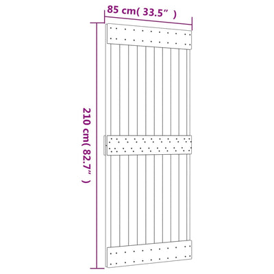 Sliding Door with Hardware Set 85x210 cm Solid Wood Pine