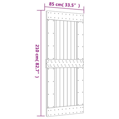 Sliding Door with Hardware Set 85x210 cm Solid Wood Pine