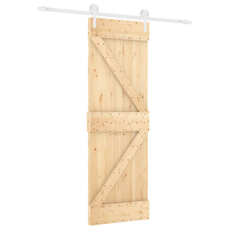 Sliding Door with Hardware Set 70x210 cm Solid Wood Pine