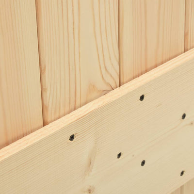 Sliding Door with Hardware Set 95x210 cm Solid Wood Pine