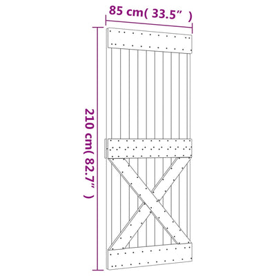 Sliding Door with Hardware Set 85x210 cm Solid Wood Pine