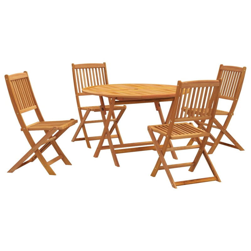 5 Pieces Garden Dining Set Solid Wood Acacia