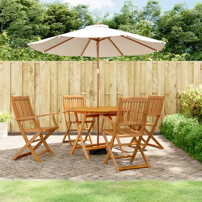 5 Pieces Garden Dining Set Solid Wood Acacia