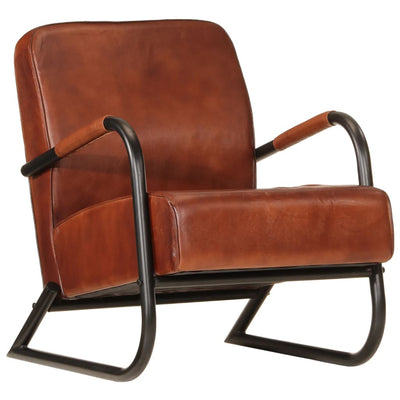 Sofa Chair Brown Real Leather