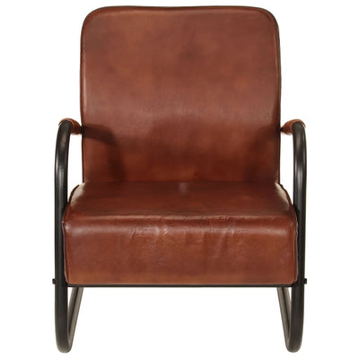 Sofa Chair Brown Real Leather