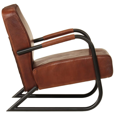 Sofa Chair Brown Real Leather