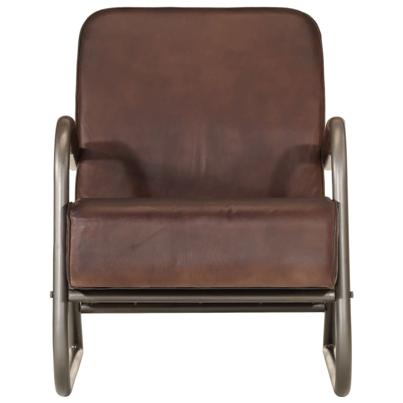 Sofa Chair Brown Real Leather