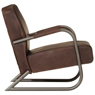 Sofa Chair Brown Real Leather