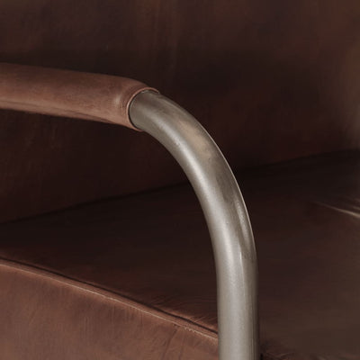 Sofa Chair Brown Real Leather