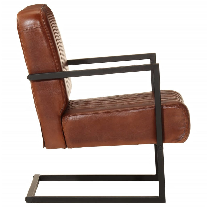 Sofa Chair Brown Real Leather