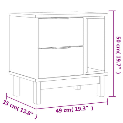 Bedside Cabinet FLAM 49x35x50 cm Solid Wood Pine