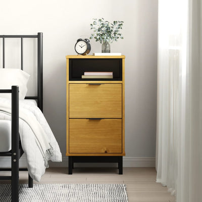 Bedside Cabinet FLAM 40x35x80 cm Solid Wood Pine