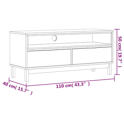 TV Cabinet FLAM 110x40x50 cm Solid Wood Pine