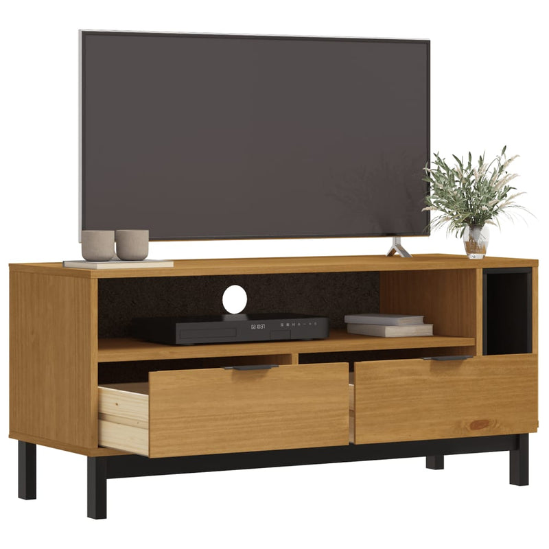 TV Cabinet FLAM 110x40x50 cm Solid Wood Pine