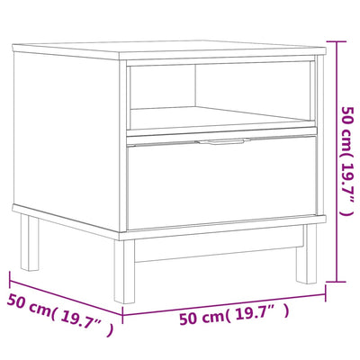 Side Table FLAM 50x50x50 cm Solid Wood Pine