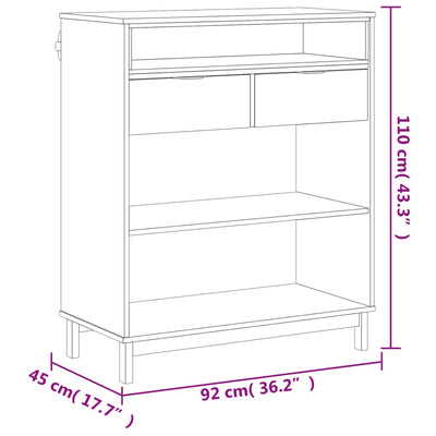 Bar Table FLAM 92x45x110 cm Solid Wood Pine