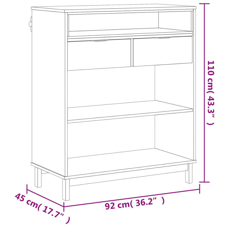 Bar Table FLAM 92x45x110 cm Solid Wood Pine