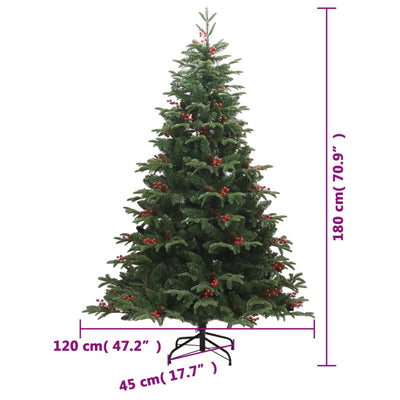 Artificial Hinged Christmas Tree with Cones and Berries 180 cm