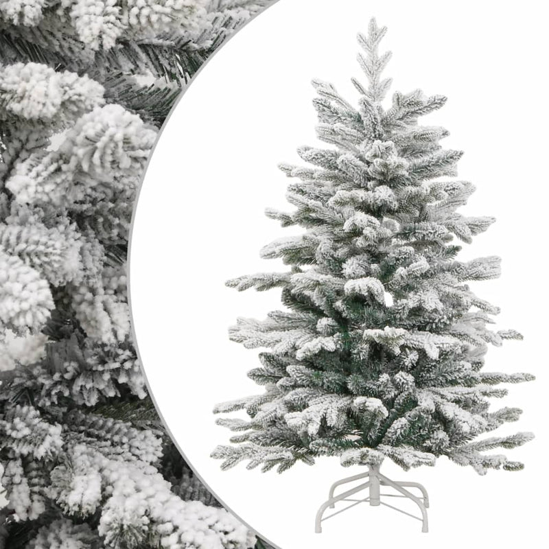Artificial Hinged Christmas Tree with Flocked Snow 120 cm