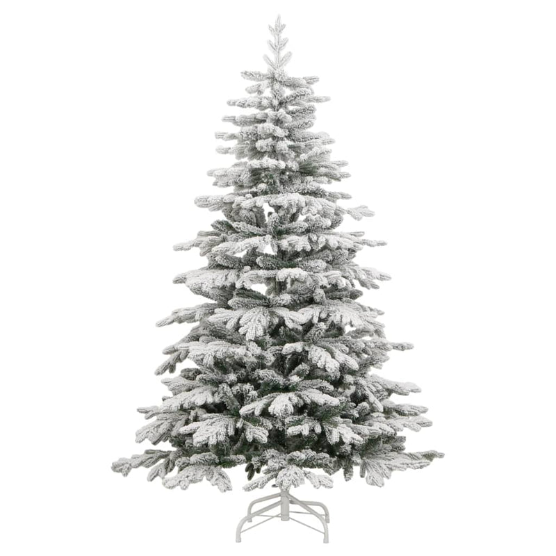 Artificial Hinged Christmas Tree with Flocked Snow 210 cm