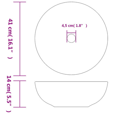 Countertop Basin Multicolour Round Φ41x14 cm Ceramic