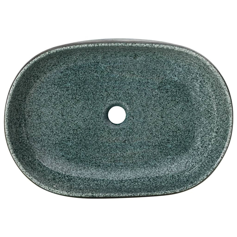 Countertop Basin Turquoise Oval 59x40x14 cm Ceramic