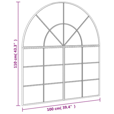 Wall Mirror Black 100x110 cm Arch Iron