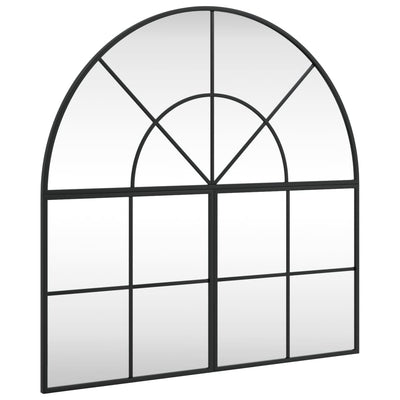 Wall Mirror Black 80x80 cm Arch Iron