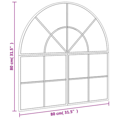 Wall Mirror Black 80x80 cm Arch Iron