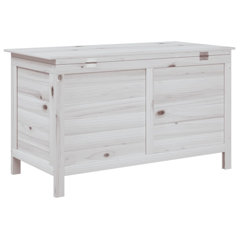 Garden Storage Box White 99x49.5x58.5 cm Solid Wood Fir