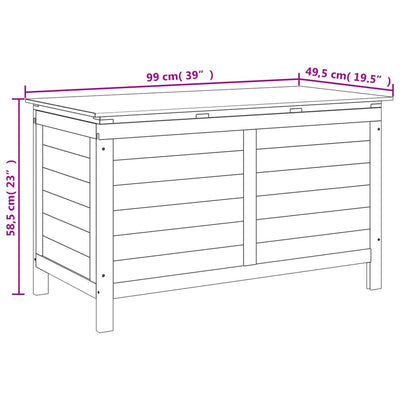 Garden Storage Box White 99x49.5x58.5 cm Solid Wood Fir