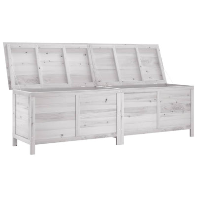 Garden Storage Box White 198.5x50x56.5 cm Solid Wood Fir