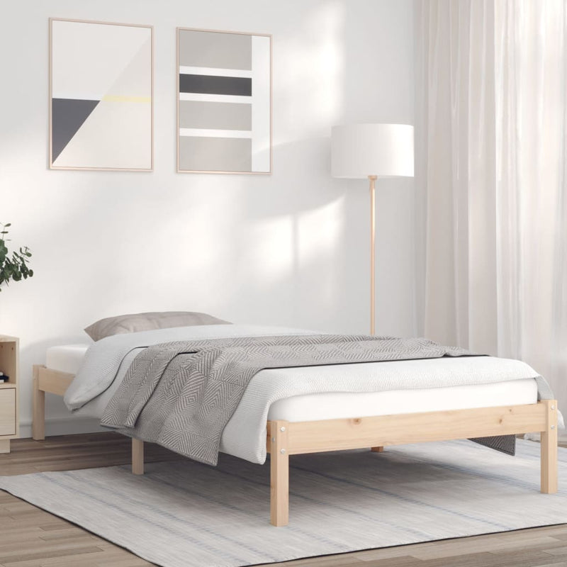 Bed Frame 90x190 cm Solid Wood Pine