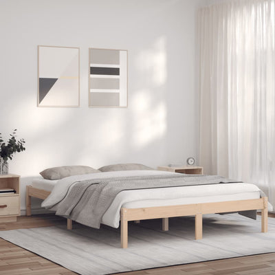 Bed Frame 150x200 cm Solid Wood Pine