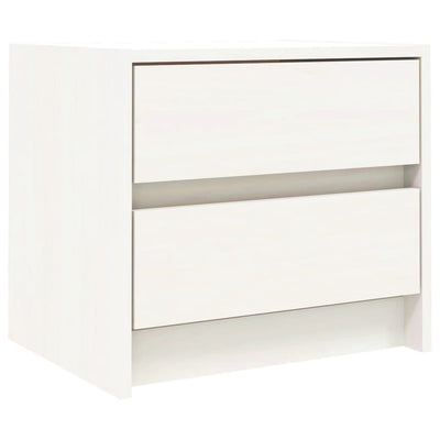 Bedside Cabinet White 40x31x35.5 cm Solid Wood Pine